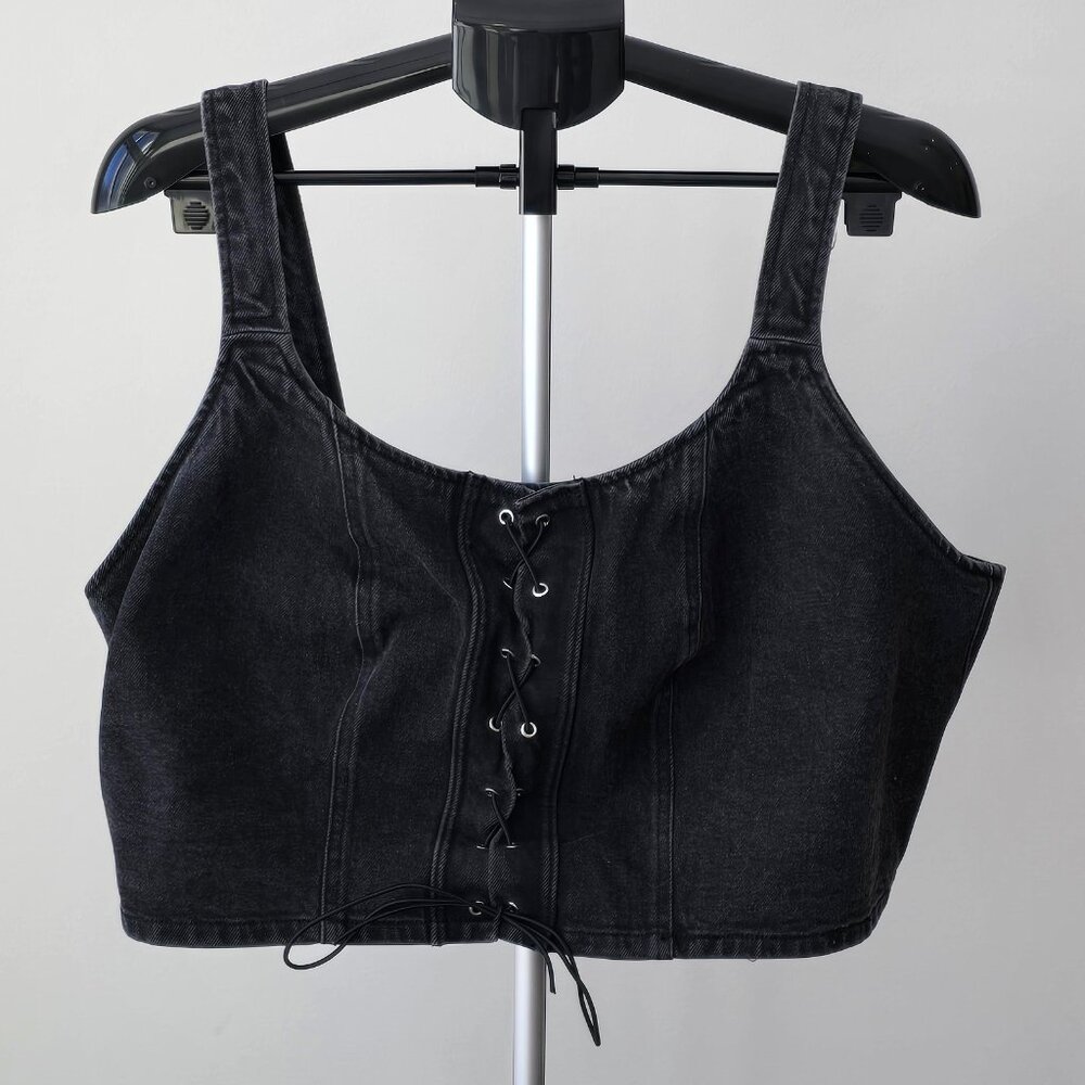 NWT - Denim Crop Tank Top, Size: XXL